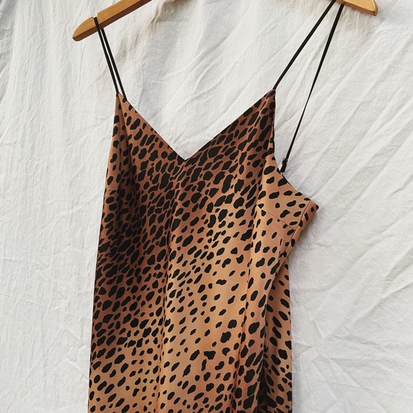 Good American Leopard Print Satin Slip Dress - Picture 2 of 12